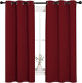 NICETOWN Holiday Christmas Decor Thermal Insulated Solid Grommet Blackout Curtains/Drapes for Living Room (1 Pair, 42 by 63 inches, Burgundy Red) by NICETOWN