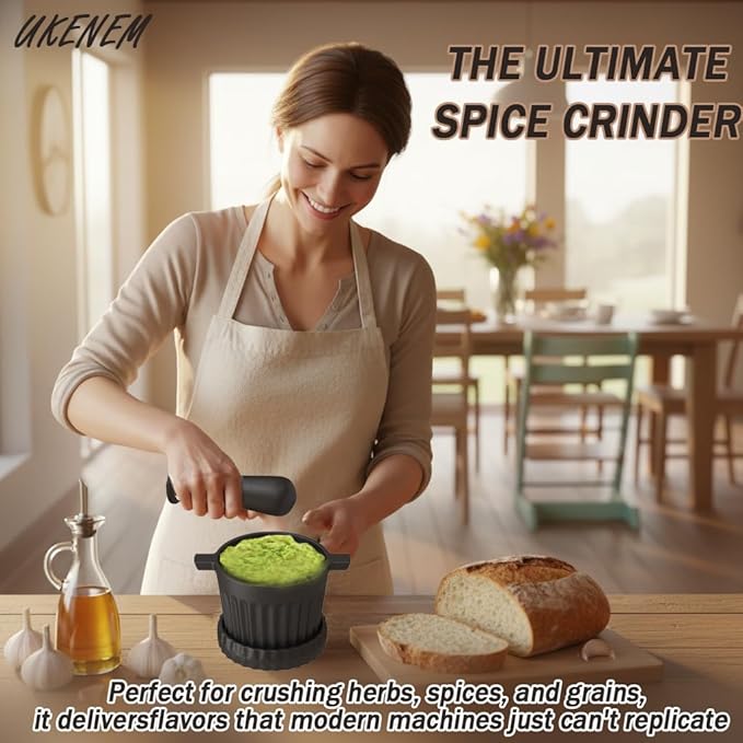 Wood Stove Steamer & Cast Iron Mortar Pestle Set Bundle - 2-in-1 Dual-Layer Humidifier with 3-Piece Grinder Kit for Steaming, Spices, Guacamole, Eco Home & Kitchen - Image 6