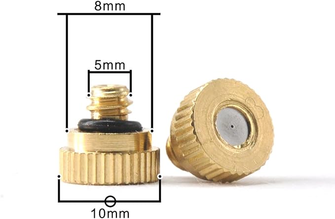 Brass Misting Nozzles for Outdoor Cooling System 22 pcs,0.012" Orifice (0.3 mm) 10/24 UNC by Aootech - Image 3
