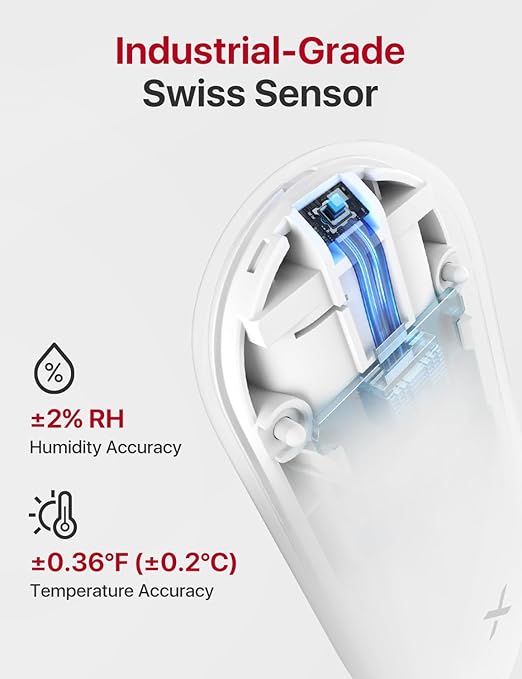 X-Sense Indoor WiFi Thermometer Hygrometer, Room Thermometer with App Control, Temperature Sensor for House, Room, Wine Cellar, Basements, Data Storage Export at No Charge, 3 Sensors & 1 Base Station - Image 4