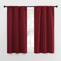 NICETOWN Christmas Burgundy Red Curtains Blackout Drape Panels - Lights Block Out Window Treatment Short Curtain Sets for Loft and Basement Decoration (Set of 2, 34 by 54-Inch) by NICETOWN
