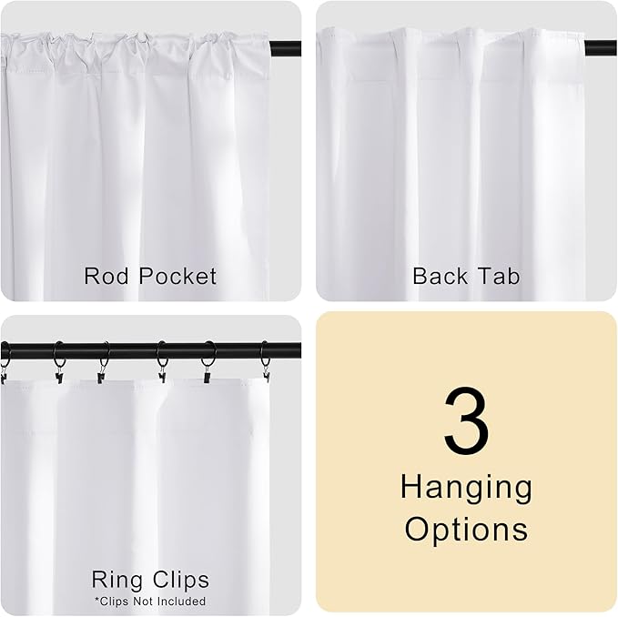 NICETOWN 100% Blackout Window Curtains for Camper - (Snow White Color) 42x40 Inch, 2 Panels Set, Thermal Insulated Blackout Drapes/Draperies with Rod Pocket & Back Tab for Loft - Image 5
