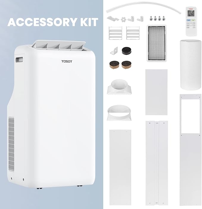 TOSOT 14,000BTU (9,600 BTU SACC) Smart WiFi Portable Air Conditioner with Heater, Powerful Cooling Auto Swing, Dehumidifier, Fan, 24H Timer for Large Room Up to 600 sq ft, AOMI Series - Image 8