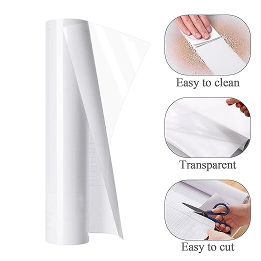 COSNIGHT Clear Contact Paper Kitchen Oil Proof Waterproof Self Adhesive Vinyl Film High Temperature Resistant Transparent Removable Paper for Kitchen Backsplash Protector 17.7In*118In - Image 7