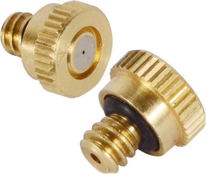 KUWAN 0.016" Orifice (0.4mm) Thread UNC 10/24 Brass Misting Nozzles Low Pressure Atomizing Misting Sprayer Water Hose Nozzle for Greenhouse, Landscaping, Outdoor Cooling Mister System (40PCS) - Image 3