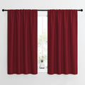 NICETOWN Christmas Burgundy Curtains Blackout Drape Panels - Lights Block Out Window Treatment Short Curtain Sets for Loft and Basement Decoration (Set of 2, 42 by 54-Inch) by NICETOWN