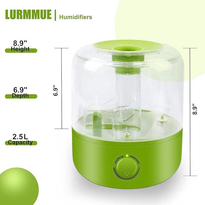 Terrarium Humidifier 2.5L – Top-Fill Ultrasonic Reptile Mister System, Adjustable Cool-Mist Fogger with Quiet Auto Shut-Off, Single/Dual Hose Mister for Reptile Tank & Vivariums - Image 2