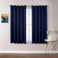 ChrisDowa Blackout Curtains 70 inches Wide for Bedroom - 2 Panels Set Extra Wide Grommet Thermal Insulated Room Darkening Curtains for Living Room (Navy Blue, 70 x 63 Inch) by ChrisDowa