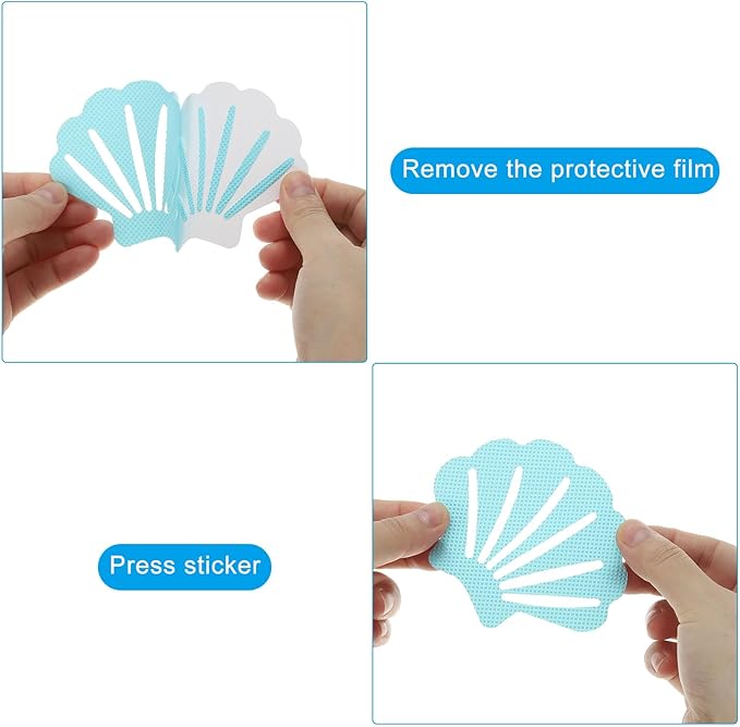 PATIKIL 12 Pcs Non Slip Bathtub Stickers, Anti Slip Shower Stickers Bathroom Shower Floor Decals Sea Shell Shape Cute Treads Tubs, White - Image 4