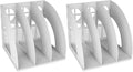 SAYEEC 2Pcs Magazine Holder Plastic File Sorter Binder Holder for Desk Folder Organizer Stand Book Shelf Dividers Vertical Filling Storage Rack Desktop Bookshelf Display Box for Office School (Grey) by SAYEEC