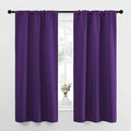 NICETOWN Bedroom Curtain Panels for Kids Room, Triple Weave Home Decoration Thermal Insulated Solid Blackout Curtains & Drapes for Nursery (Set of 2, 34-inch x 63-inch, Royal Purple) by NICETOWN