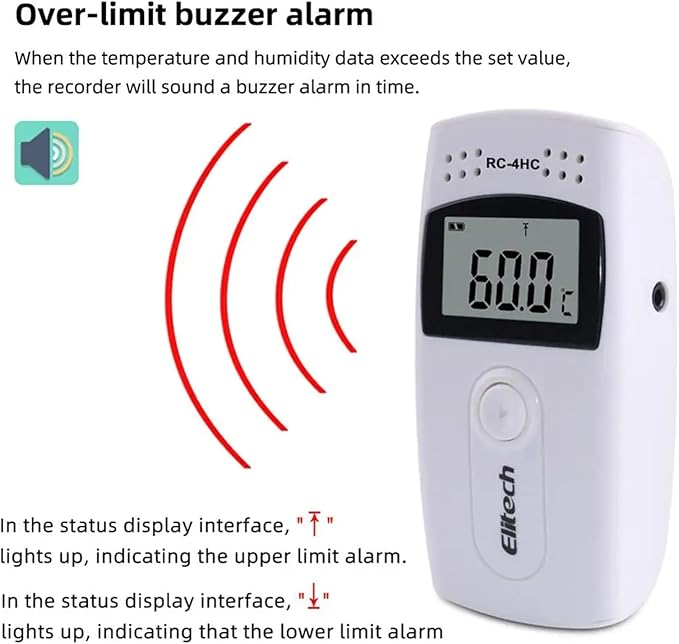 RC-4HC Digital USB Temperature Humidity Data Logger High Precision Temperature Recorder with Built-in NTC Sensor - Image 3