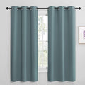 NICETOWN Modern Blackout Curtains Noise Reducing, Thermal Insulated and Privacy Room Darkening Drape Panels for Boy's Guest Room Door Small Short Window (Greyish Blue, 2 Panels, W42 x L68 -Inch) by NICETOWN