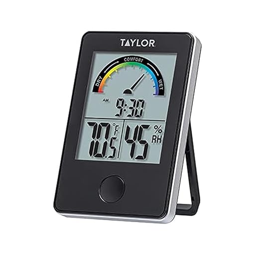 Taylor Digital Wireless Indoor Comfort Level Thermometer and Hygrometer, Easy-to-Read Display for Home, Office, Greenhouse, Nursery, and Indoor Areas, Black by Taylor