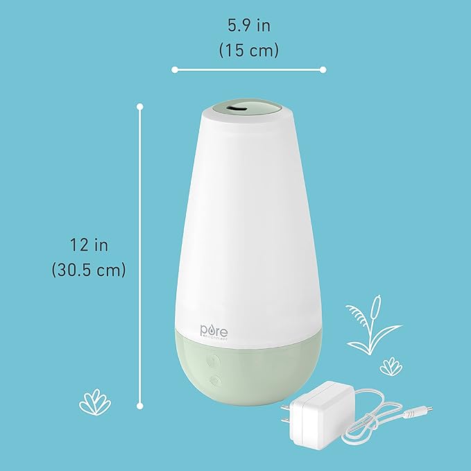 Pure Enrichment® PureBaby® 3-in-1 Whisper-Quiet Humidifier, Color Changing Night Light, & Essential Oil Diffuser for Baby Nursery & Kids Bedroom to Relieve Congestion, Colds, & Coughs (Whisper Green) - Image 6