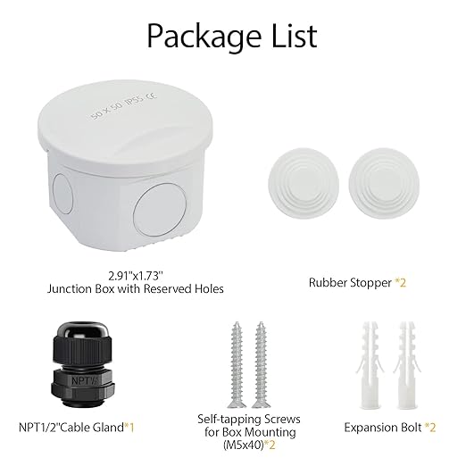 LeMotech Junction Box, Electrical Box IP55 Water Resistant Dustproof ABS Plastic Project Enclosure for Electronics White, External Size D2.9 x H1.7 inch - Image 7