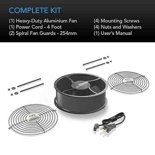 AC Infinity AXIAL 2589, Muffin Fan 10", 120V AC Ø254mm x 89mm High Speed, for DIY Cooling Ventilation Exhaust Projects - Image 5