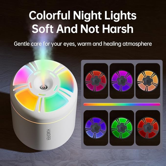 180ml Portable Small Humidifier with Colorful LED Night Light, USB Personal Desktop Humidifier for Car Home Office Travel, Auto Shut-Off, 2 Mist Modes, Super Quiet - Image 7