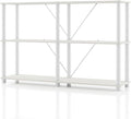 Homes: Inside + Out Apexa Modern 3-Tier Extra Wide Shelving Units, Collectibles Display Shelves, Easy Assembly Console Table, Home Storage Organizer for Living Room, Bedroom, Office, White by HOMESInsideOut
