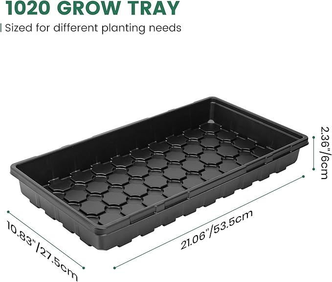 MIXC 10 Pack 1020 Seed Starter Trays, Extra Thick Heavy Duty Trays - No Holes, No Leak, Reusable Propagation Flats for Microgreens, Seedlings, Plant Germination, Fodder and Transplant - Image 2