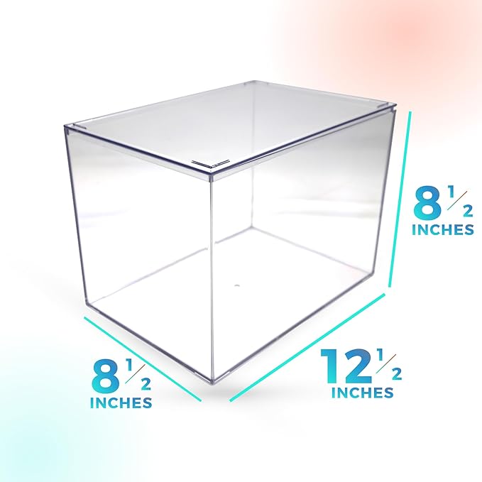1 Clear Acrylic Box with Lid, 12.5"L x 8.5"W x 8.5"H, Made in USA, Clear Display Case for Sports Memorabilia, Diorama Box or Plastic Box for Collectibles - Image 5