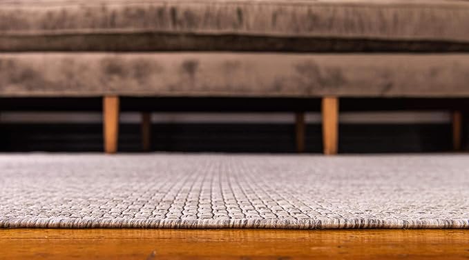 Unique Loom Collection Casual Transitional Solid Heathered Indoor/Outdoor Flatweave Area Rug (5' 1" x 8' Rectangle, Beige/Ivory) - Image 5