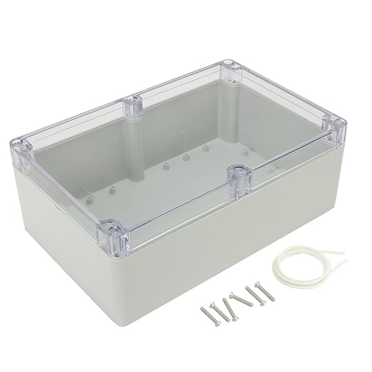 ABS Plastic Junction Box, Dustproof Waterproof IP65 Electrical Enclosure Box - Universal Project Enclosure Grey, with PC Transparent/Clear Cover 9"x5.9"x3.4"(230mm x 150mmx 87mm) by AWCLUB
