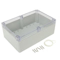ABS Plastic Junction Box, Dustproof Waterproof IP65 Electrical Enclosure Box - Universal Project Enclosure Grey, with PC Transparent/Clear Cover 9"x5.9"x3.4"(230mm x 150mmx 87mm) by AWCLUB