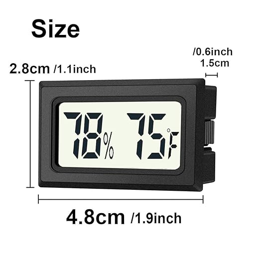 2 Pack Mini Digital Hygrometer Thermometer Gauge, Indoor Outdoor Temperature Humidity Meter for Humidifiers Greenhouse Reptile Plant Humidors, Large LCD Screen, Display in Fahrenheit (℉) (2) - Image 4