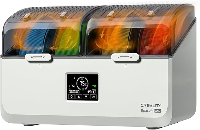 Creality Space Pi X4L Filament Dryer Box, Dual Independent Chambers, 4 Spool Capacity, 75°C High-Temp Drying, Smart Energy-Saving Mode,3D Printer Filament Dehydrator for PLA, PETG, ABS, TPU, PA, Nylon by SainSmart