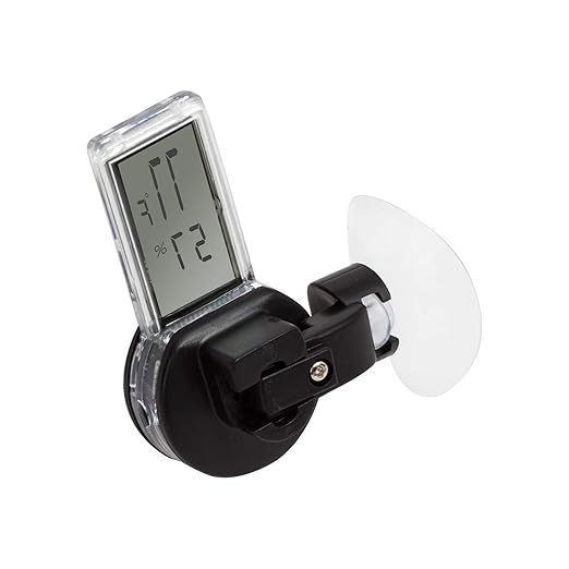 REPTI ZOO Reptile Terrarium Thermometer Hygrometer Digital LCD Display Pet Rearing Box Reptiles Tank Thermometer Hygrometer with Suction Cup - Image 6