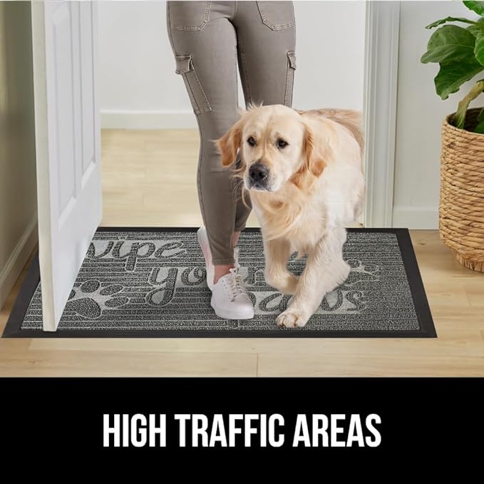 GORILLA GRIP 100% Waterproof All-Season WeatherMax Doormat 35x23, US Designed Natural Rubber, Stain and Fade Resistant, Low Profile Indoor Outdoor Door Mats, Easy Clean Patio Mat, Stone Paws - Image 6