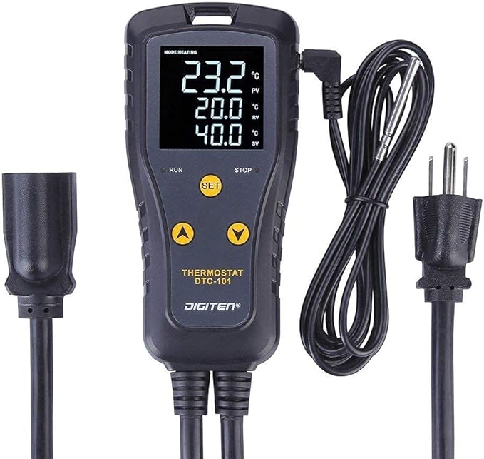 Digital Temperature Controller Simple Stage Thermostat Outlet Heating & Cooling Mode for Chest Freezer Refrigerator Homebrew Fermenter Greenhouse 110V 10A 1100W by SENSTREE