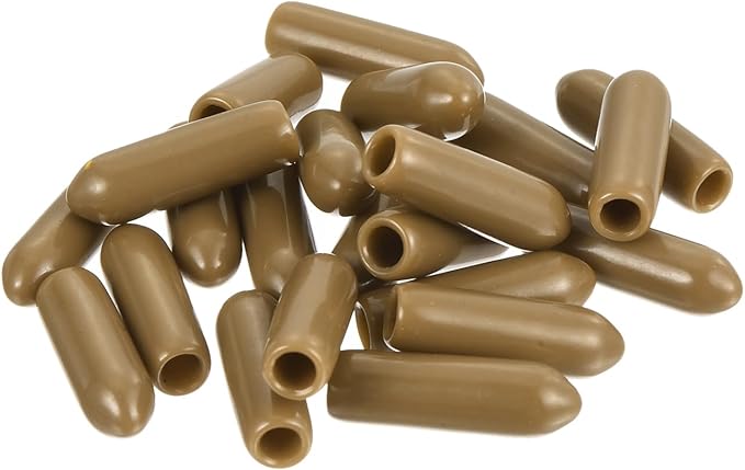 uxcell 20pcs Rubber End Caps 3mm(1/8") ID Vinyl PVC Round Tube Bolt Cap Cover Screw Thread Protectors Light Brown - Image 4