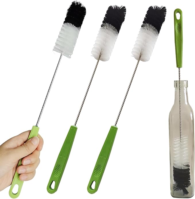 2 Pack 16" Water Bottle Brush for Cleaning, Dokpod Long Handle Bottle Cleaner Brush, Narrow Bottle Scrubber Brush, Hummingbird Feeder Cleaning Brushes, Cup Cleaner Brush, Meat Grinder Brush, for Pipe by Dokpod