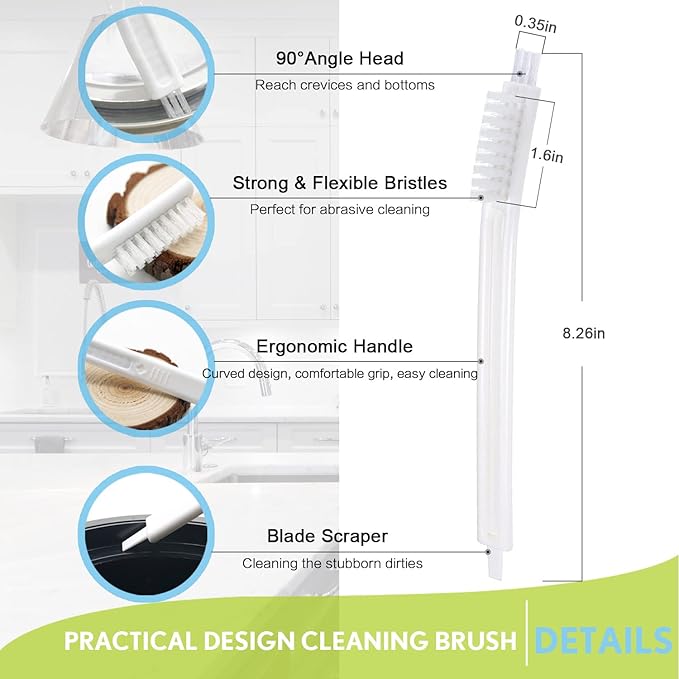 Small Scrub Brushes for Cleaning,Crevice Cleaning Tool Set for Track Juicer Toaster Sink Tile Grout Grater Seafood,Detailing Cleaning Supplies Gadgets for Kitchen Appliances - Image 2