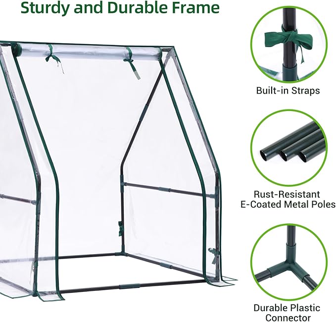 Mini Greenhouse for Indoor Outdoor: Ohuhu Portable Green House with Waterproof Pad for Small Plants Nursery Germination, 36"x36"x42" Light Duty Cover Tent Humidity Dome Seedling Accessory - Image 6
