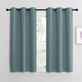 NICETOWN Modern Blackout Curtains Noise Reducing, Thermal Insulated and Privacy Room Darkening Drape Panels for Boy's Guest Room Door Small Short Window (Greyish Blue, 2 Panels, W42 x L48 -Inch) by NICETOWN