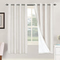 H.VERSAILTEX Linen Blackout Curtains 72 Inches Long 100% Absolutely Blackout Thermal Insulated Textured Linen Look Curtain Draperies Anti-Rust Grommet, Energy Saving with White Liner, 2 Panels, Ivory by HVERSAILTEX