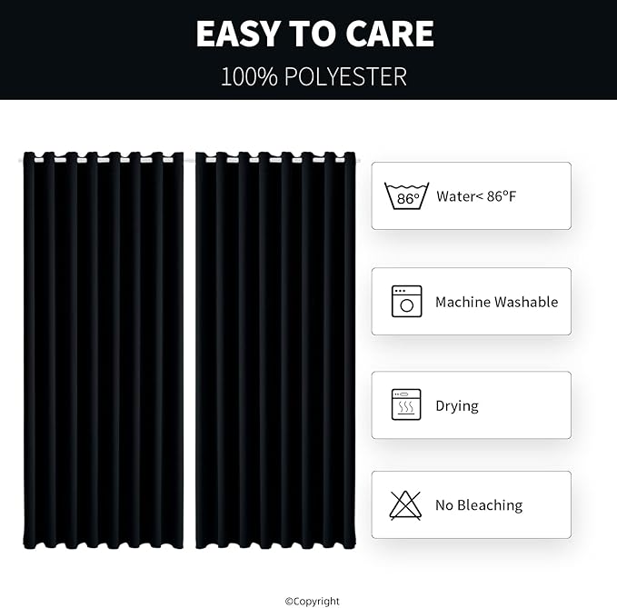 Waterproof Outdoor Curtain W105 x L108 - Grommet Top Sunlight Blocking Window Treatment Drapes Blackout Curtains for Home Bedroom Living Room Outdoor Patio Porch Pergola Cabana Gazebo, 2 Panels - Image 6