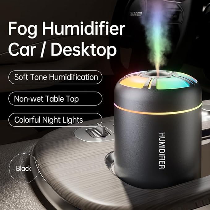 180ml Portable Small Humidifier with Colorful LED Night Light, USB Personal Desktop Humidifier for Car Home Office Travel, Auto Shut-Off, 2 Mist Modes, Super Quiet - Image 5