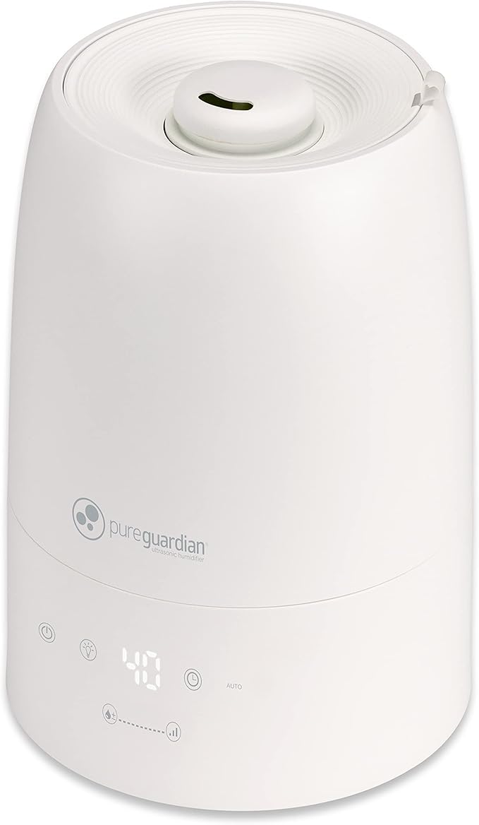 PureGuardian 30-Hour .50 Gallon Top Fill Cool Mist Ultrasonic Humidifier for Large Rooms with Humidistat, 12-Hour Timer, Aroma Tray for Bedroom, Living Room, Office, White, H955W - Image 8