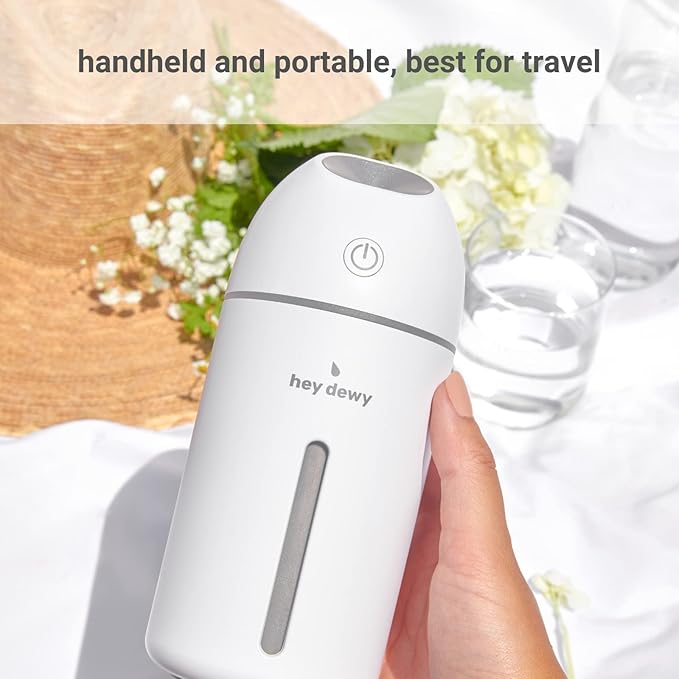 Hey Dewy Wireless, Rechargeable, Self-Care, Skin-Nourishing, Hydrating, Portable Cool Mist Humidifier (Pearl) - Image 7