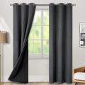 BGment Thermal Insulated 100% Blackout Curtains for Bedroom with Black Liner, Double Layer Full Room Darkening Noise Reducing Grommet Curtain (42 x 84 Inch, Dark Grey, 2 Panels) by BGment