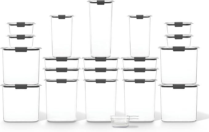 Rubbermaid Brilliance BPA-Free Airtight Food Storage Containers with Lids Set of 20 with Scoops Perfect for Kitchen and Pantry Organization - Image 3