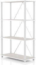 Homes: Inside + Out Apexa Modern 4-Tier Wide Shelving Units, Collectibles Display Shelves, Easy Assembly Standing Shelf, Home Storage Organizer for Living Room, Bedroom, Office, Taupe Grey by HOMESInsideOut