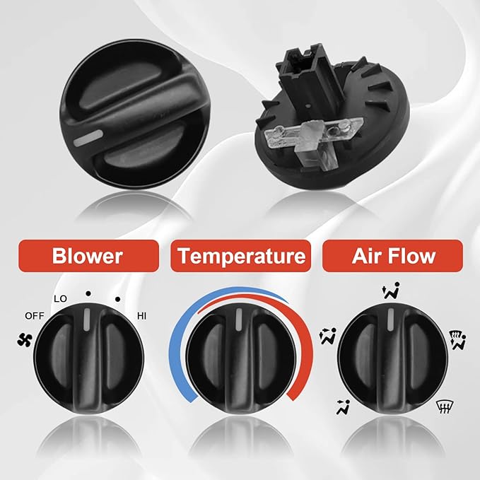 3Pcs AC Heater Blower Fan Control Knob Compatible with 2000 2001 2002 2003 2004 2005 2006 Toyota Tundra Climate Control Knob 55905-0C010 - Image 3