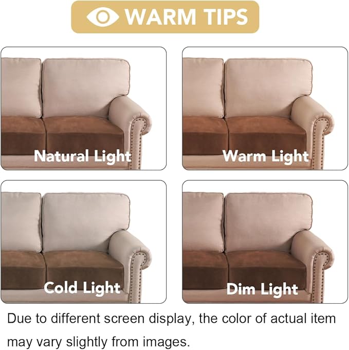 H.VERSAILTEX Velvet Stretch Couch Cushion Cover Plush Cushion Slipcover for Loveseat Cushion Furniture Protector Seat Cushion Sofa Cover (2 Piece Medium Sofa Cushion Covers, Caramel) - Image 6