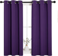 NICETOWN Thermal Insulated Blackout Draperies Curtains, Triple Weave Home Decoration Solid Ring Top Blackout Drape Panels for Bedroom (Set of 2, 34 x 45 inches, Royal Purple) by NICETOWN