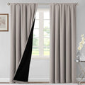 H.VERSAILTEX 100% Blackout Curtains for Bedroom Thermal Insulated Blackout Curtains 84 Inches Long Rod Pocket Window Drapes for Living Room with Black Liner 2 Panels Set, Warm Taupe by HVERSAILTEX